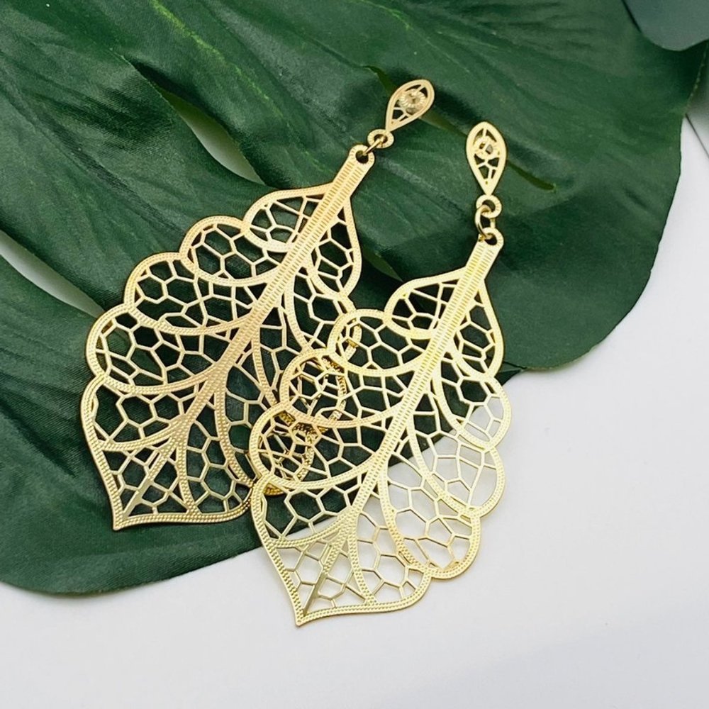 Gold Bohemian Leaf earrings
